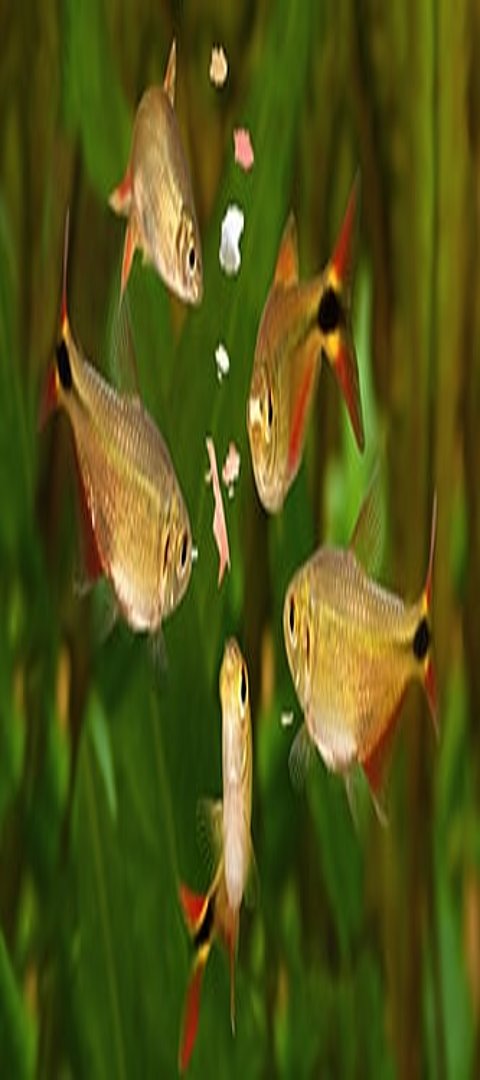 Fischfutter Fische teilen sich das Fischfutter